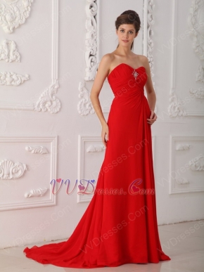 Dancing Floor Evening Dress With Scarlet Split Chiffon Skirt