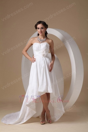 Sweetheart Ivory Taffeta High-low Prom Dress For Women