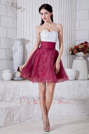 Beaded Cardinal Red Sweetheart Cocktail Party Dress