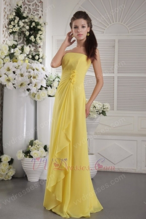 New Arrival Yellow Prom Dress With Handcrafted Flowers