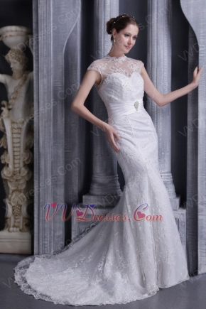 Noble Mermaid High-neck Top Designer Lists For Wedding Dress