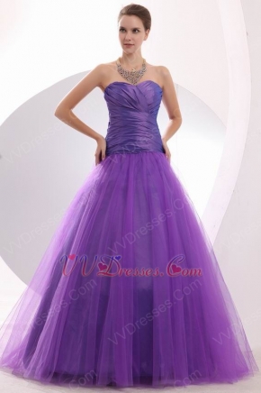 Modest Sweetheart A-line Blue Violet Puffy Dance Party Dress