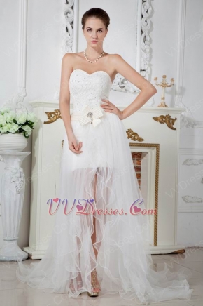 Unique Corset Asymmetrical Detachable Skirt Bridal Gowns