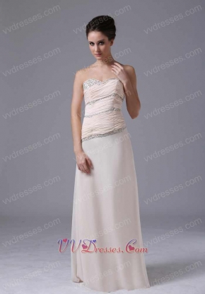 Peach Champagne Chiffon Custom Fit Prom Dress Ceremonial Usherette