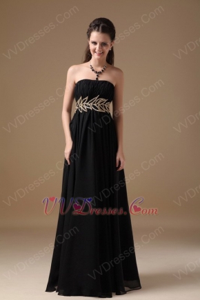 Best Black Chiffon Long Bridesmaid Dress For Juniors Wear