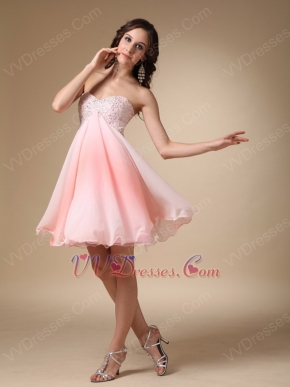 Fading Color Chiffon Fabric Cute Girls Sweet 16 Dress Short