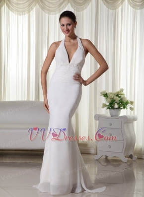 Halter Chiffon Mermaid Dress Ready For Prom Wear 2014 Inexpensive