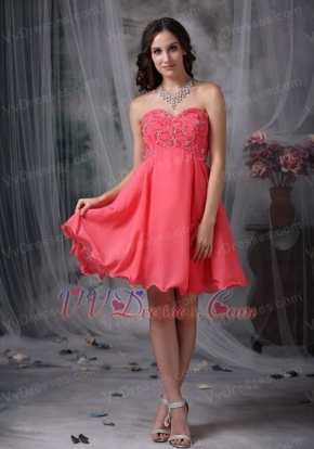 Amazing Coral Red Sweetheart Mini Prom Dress For Women Knee Length Sexy