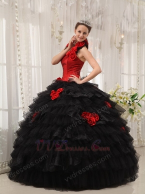 Detachable Halter Straps Quinceanera Dress With Handmade Flower