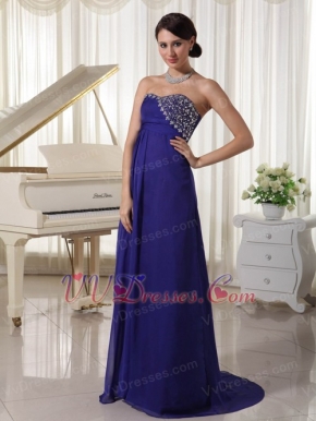 Midnight Blue Chiffon Custom Made Prom Dress Long Inexpensive