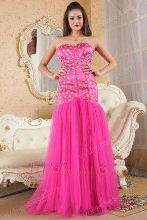 Classic Sweetheart Crystals Fuchsia Fomal Evening Dress