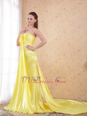 Fishtail Bright Canary Yellow New Arrival Prom Dress