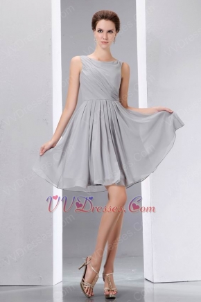 Simple Scoop Light Gray Short Graduation Dress Under $100