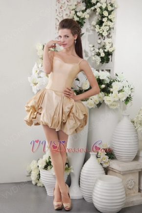 Spaghetti Straps Champagne Sweet 16 Dress With Bowknot Design