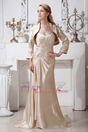 Champagne Mother Of The Bride Dress And Jacket