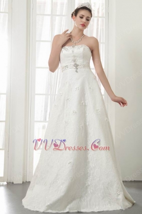 Romantic Sweetheart Crystal Bodice Lace Up A-line Bridal Gown
