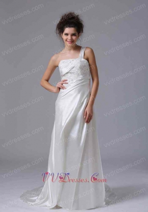 Noble One Shoulder Ivory Lucidus Celebrity Prom Dresses Award Ceremony