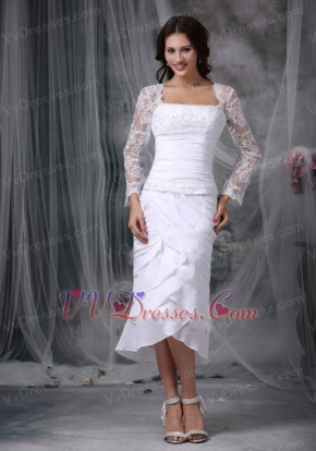 Layers Skirt Mother Of The Bride Dress With Lace Long Sleeves Modest