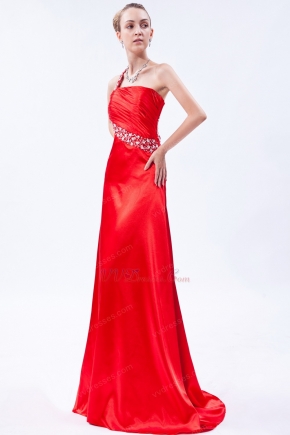 Sexy One Shoulder Empire Scarlet Evening Dress Discount