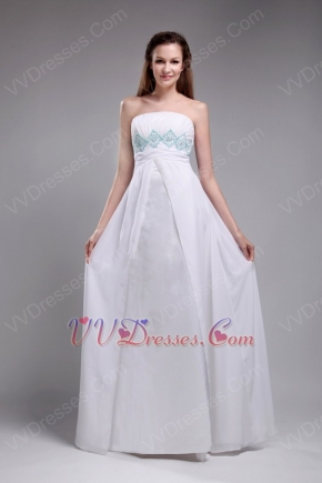 Sweet Strapless White Chiffon Designer Prom Dress For La