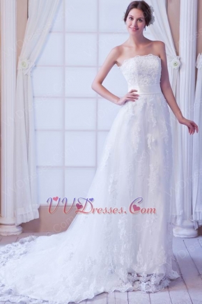 Noble Strapless Lace Wedding Gowns For Discount