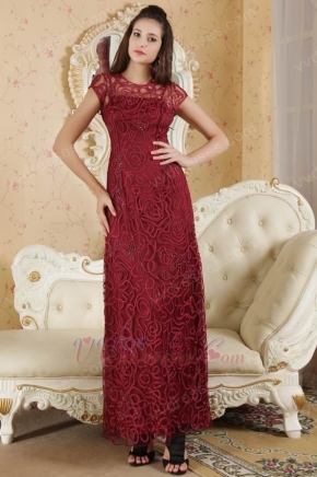 High Neck Burgundy Skirt Dress For Mother Of The Bride