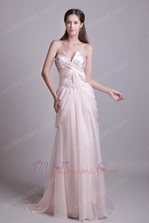 V-Shaped Strapless Baby Pink Prom Dress For Sale In Wisconsin