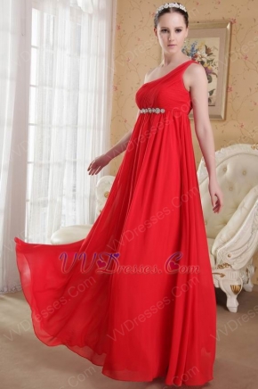 Single One Shoulder Floor-length Skirt Maternity Prom Dress