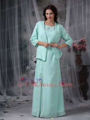 Scoop Celadon Green Mother Of The Bride Dress and Coat Modest