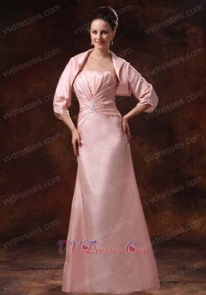 New Arrival Pink A-line Bridal Mother Dress With Jacket Physical Store