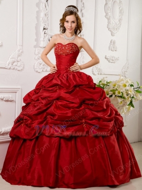 Wine Red Puffy Dress Girls Quinceanera Party Best Choice