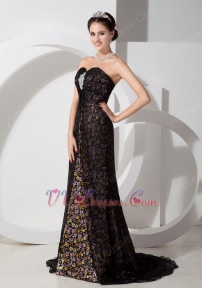 Empire Waist Printed Top Designer Evening Dress For Sale