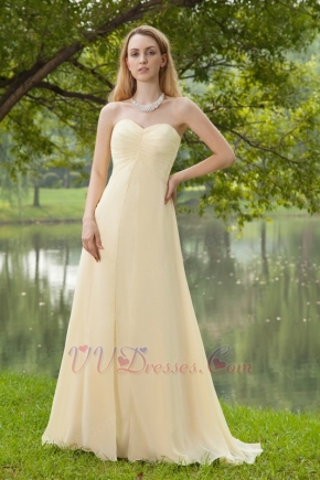 Sweetheart Champagne Chiffon Bridesmaid Dress Cheap