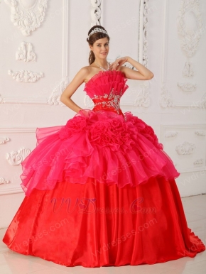 Low Price Strapless Hot Pink Ball Gown Quinceanera Dress