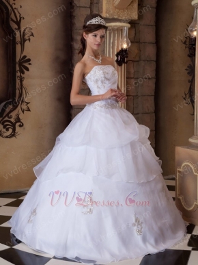 Layers White Organza Skirt Dama Dress For Quinceanera