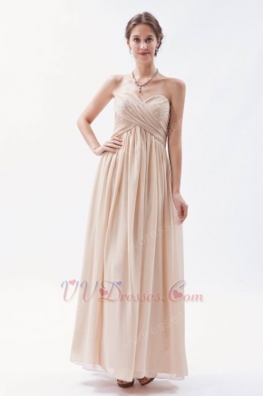 Simple Sweetheart Empire Silhouette Champagne Chiffon Prom Dress