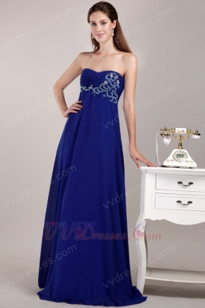 Sweetheart Floor Length Elegant Royal Blue Prom Dress Discount
