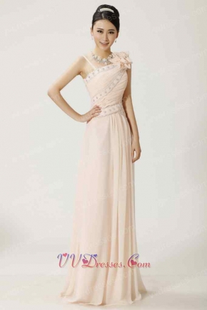Blanched Almond Asymmetric Straps Prom Dress Sunshine Daytime Highlight Skin