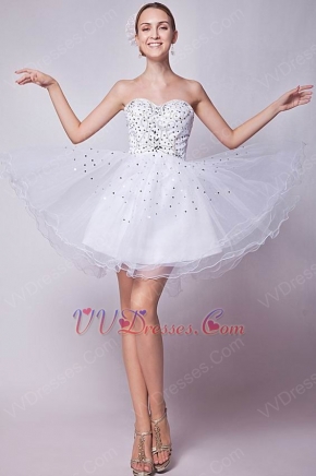 Discount Sweetheart White Sweet 16 Dresses Knee Length