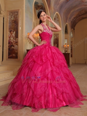 Halter Floor-length Skirt A-line Quinceanera Dress Cheap