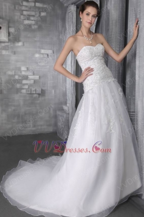Elegant Sweetheart Designer Lists Organza Bridal Wedding Dress
