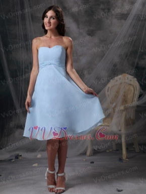 Sweetheart Baby Blue Knee-length Bridesmaid Dress lovely