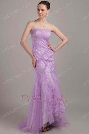 Lilac Mermaid Strapless Ruffled Skirt New Arrival Prom Dress