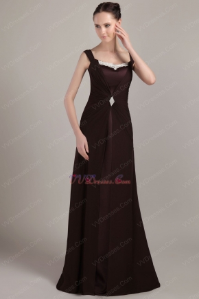 Brown Chiffon Mother Of The Bride Dress With Applique