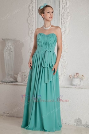 Sweetheart A-line Turquoise Chiffon Prom Dress Skirt With Split