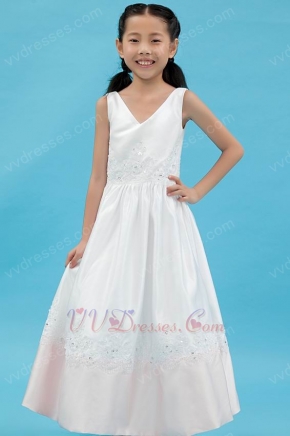 Wholesale Cheap Appliques Beading Sequin Ivory Flower Girl Dresses