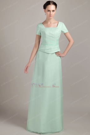 Cheap Short Sleeves Apple Green Dress For Bridal Mother