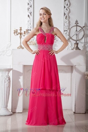 Buy Cheap Beaded Long Red Chiffon Evening Dress Gown