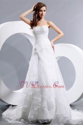 Discount Sweetheart Cascade Skirt Garden Wedding Ceremony Bridal Dress