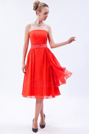 Wholesale Tea Orange Red Girls Graduation Dress